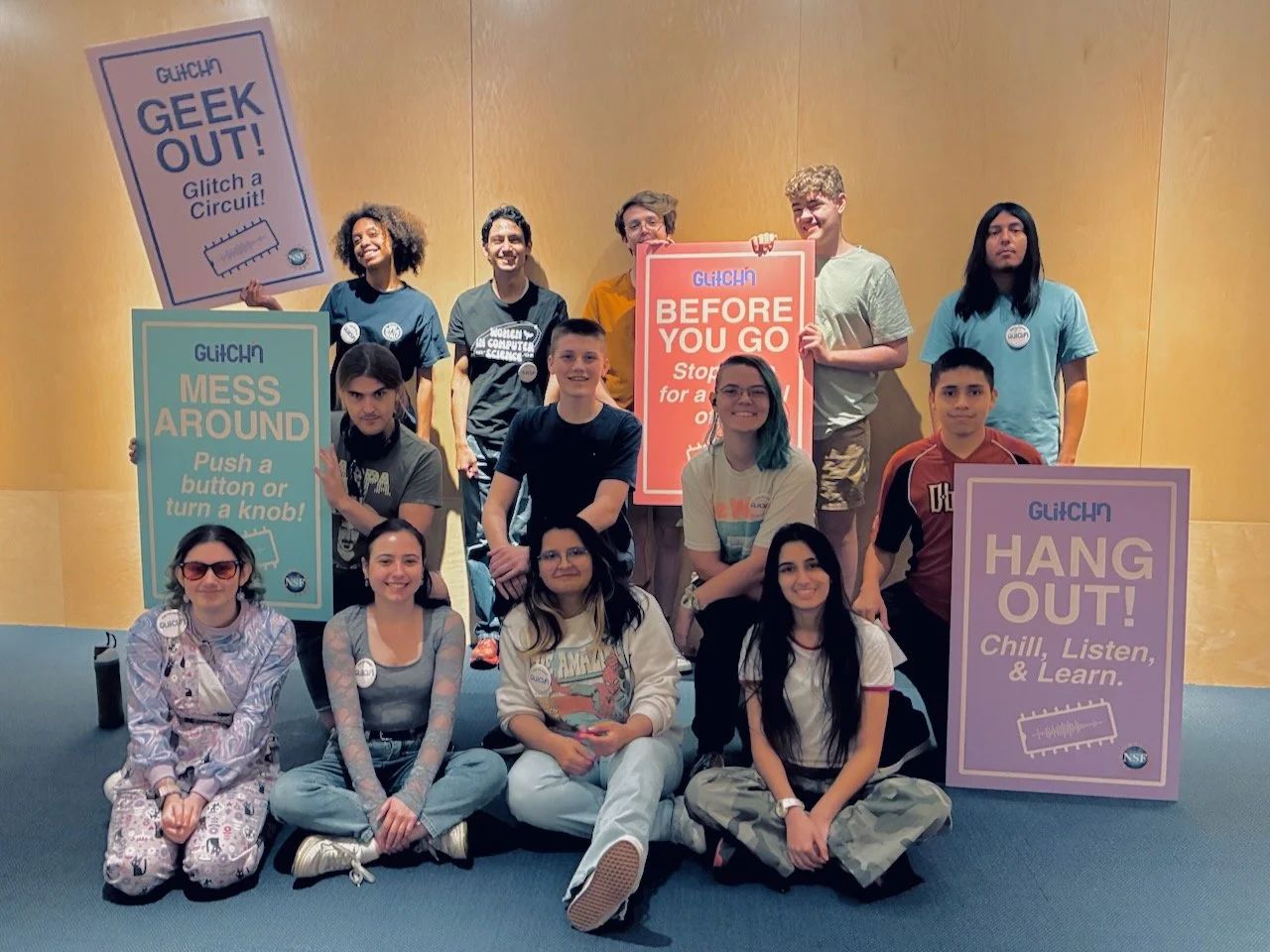 The first CTRL interns with the Glitch'n team and posters